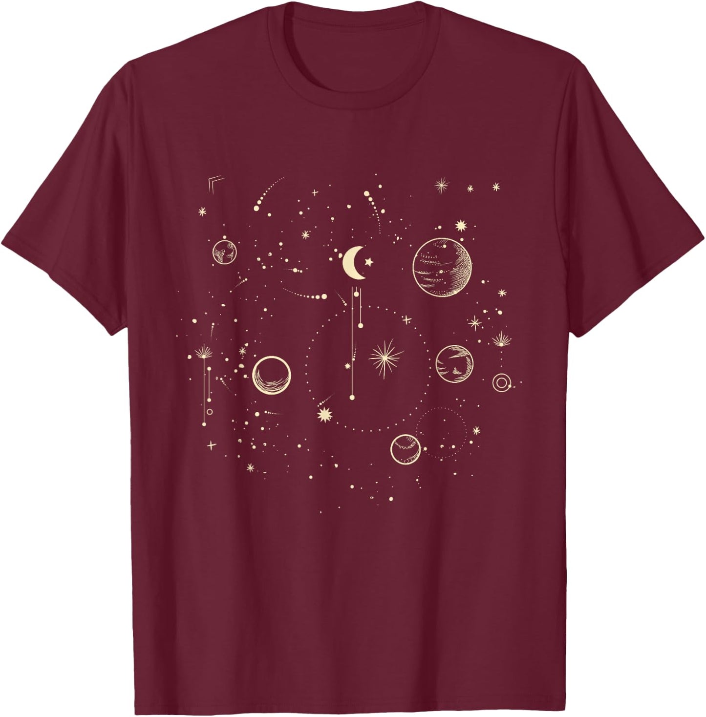 Astronomy Stars Sun Moon Planets Astronaut Cosmonauts Gift T-Shirt - T-Shirt | Maroon