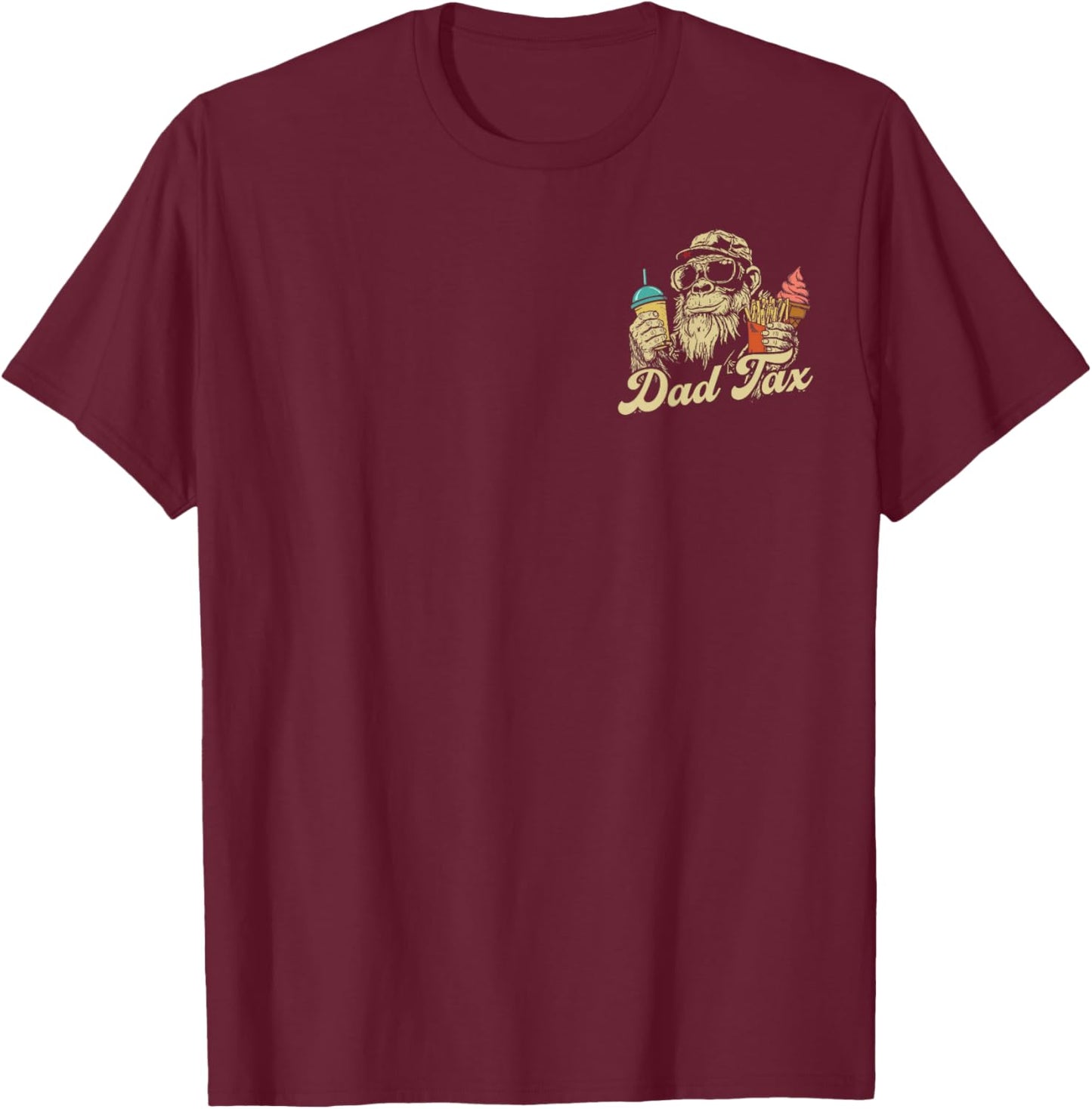 (2 Sided) Dad Tax Making Sure It's Not Poison Monkey T-Shirt - T-Shirt | Maroon