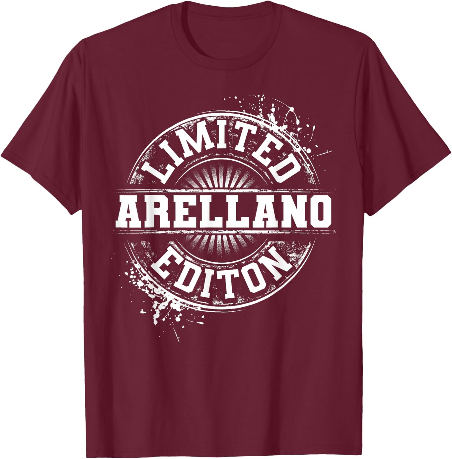 ARELLANO Funny Surname Family Tree Birthday Reunion Gift T-Shirt - T-Shirt | Maroon