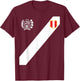 Peru Red Shirt Peruvian Flag Escudo Retro Soccer Peru T-Shirt - T-Shirt | Maroon