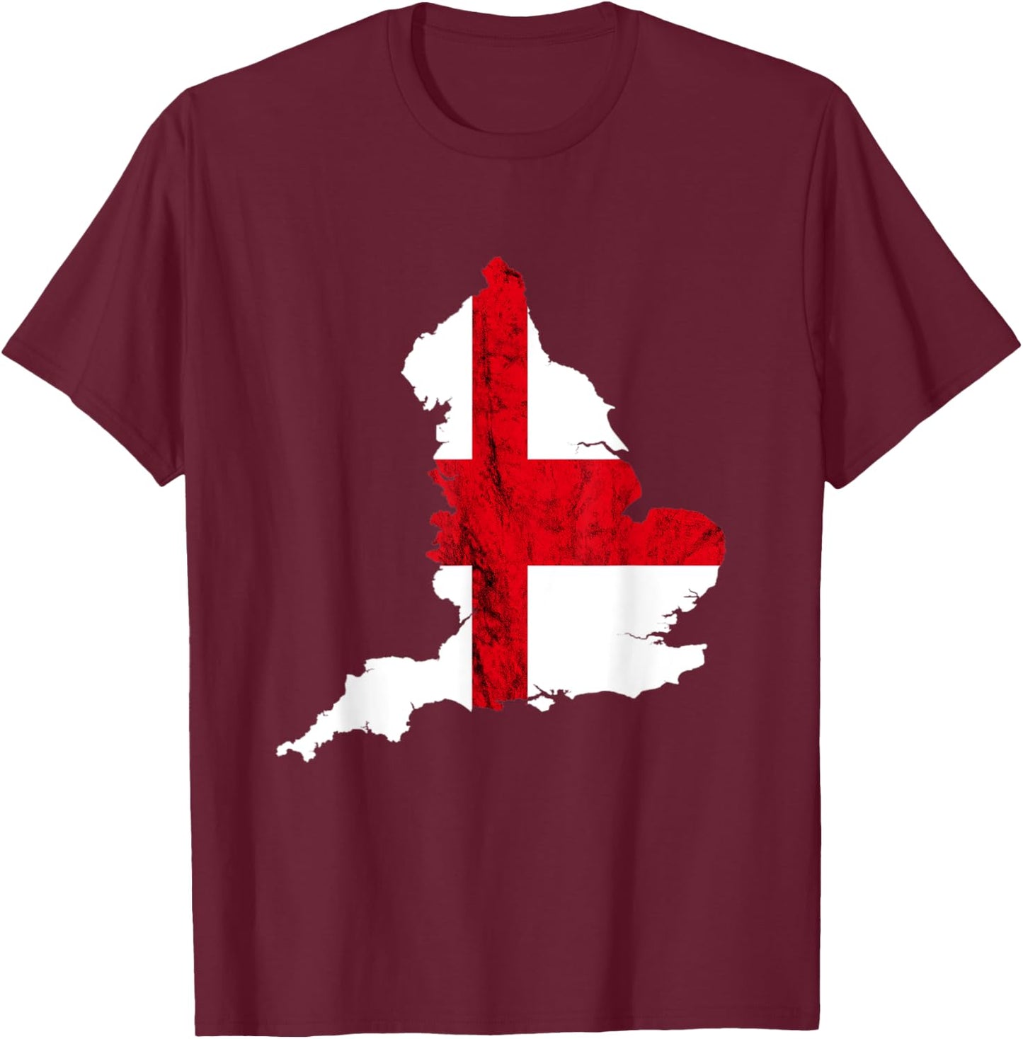 England Flag Country Map English Roots English Pride England T-Shirt - T-Shirt | Maroon