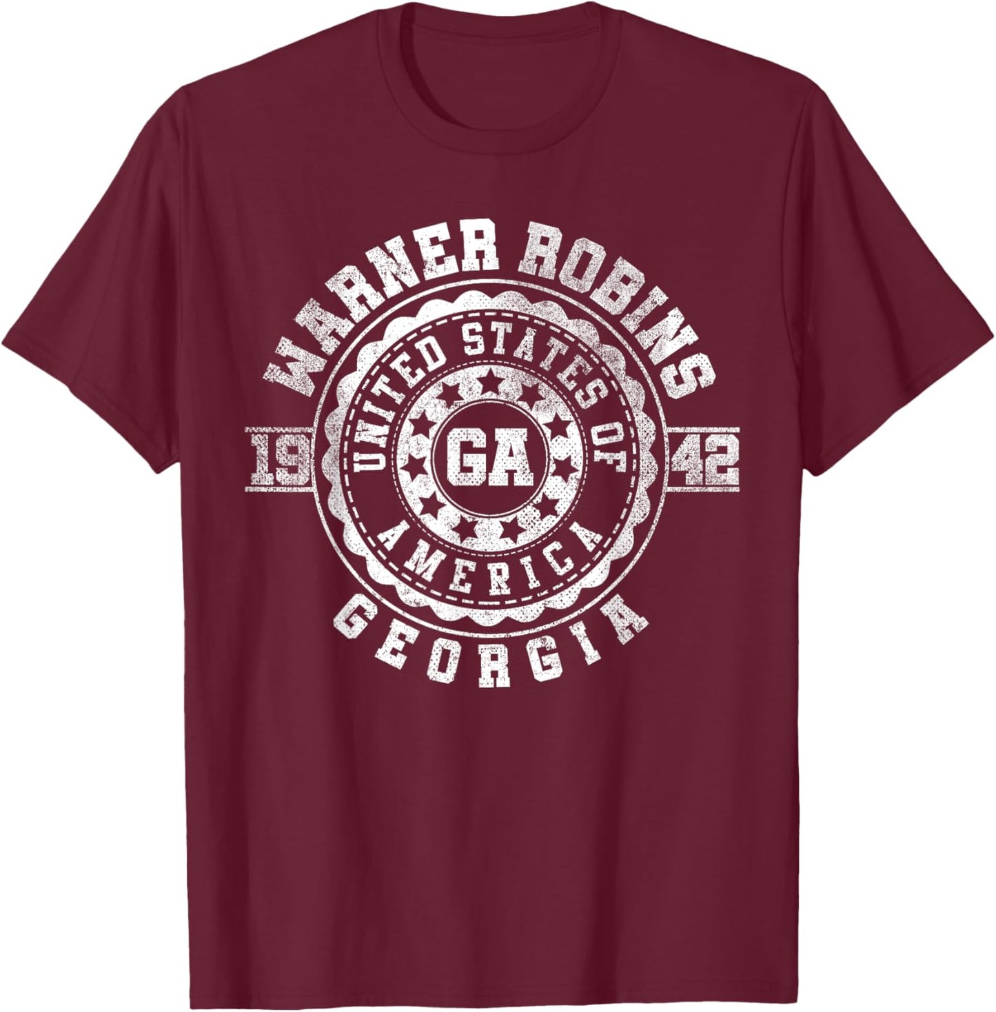 Warner Robins GA | Georgia | Vintage City Apparels T-Shirt - T-Shirt | Maroon