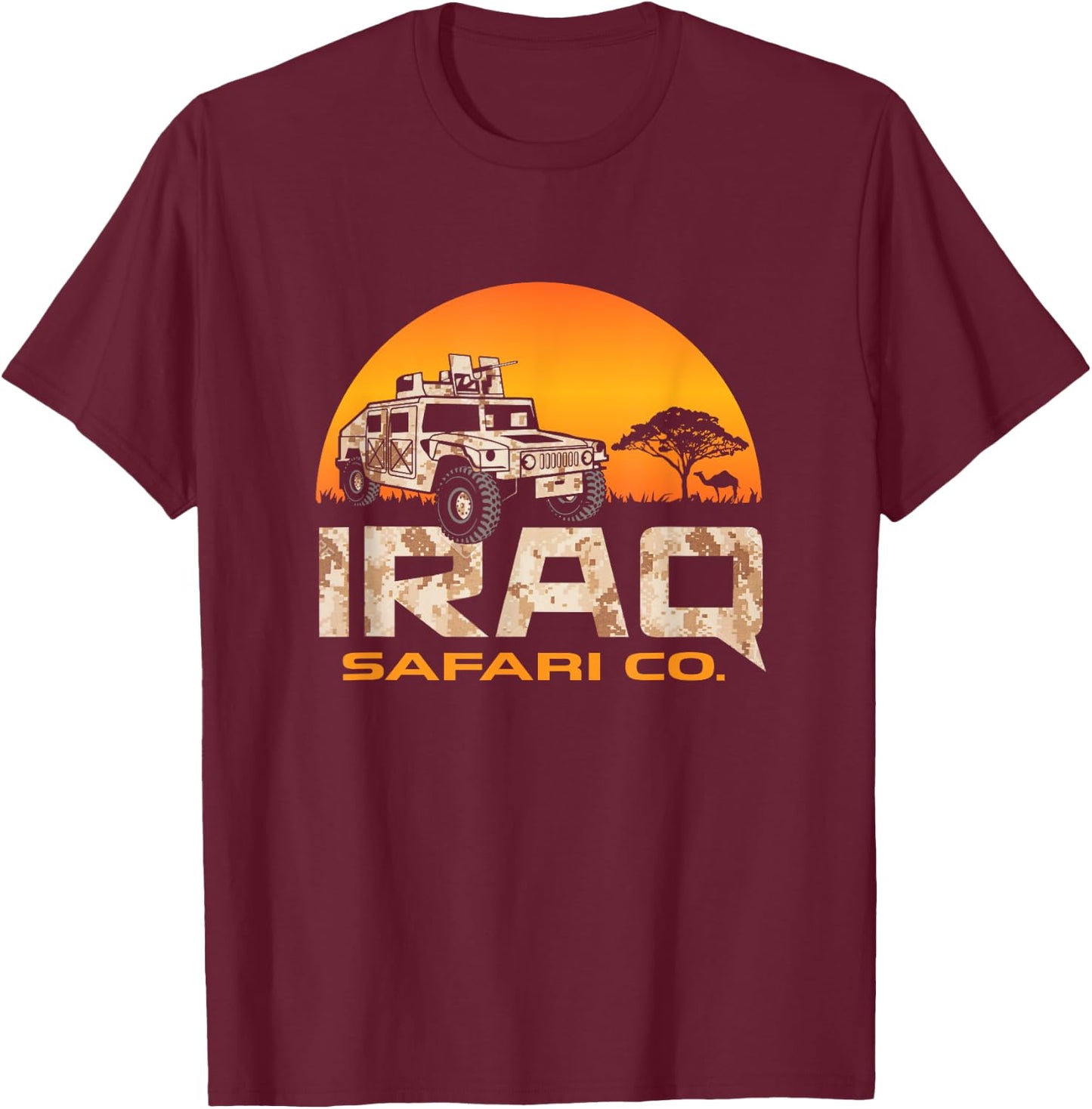Iraq Veteran Safari Club Army Vet Gift T-Shirt - T-Shirt | Maroon
