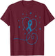 Colorectal Heart Blue Ribbon Colon Cancer Awareness Gift T-Shirt - T-Shirt | Maroon