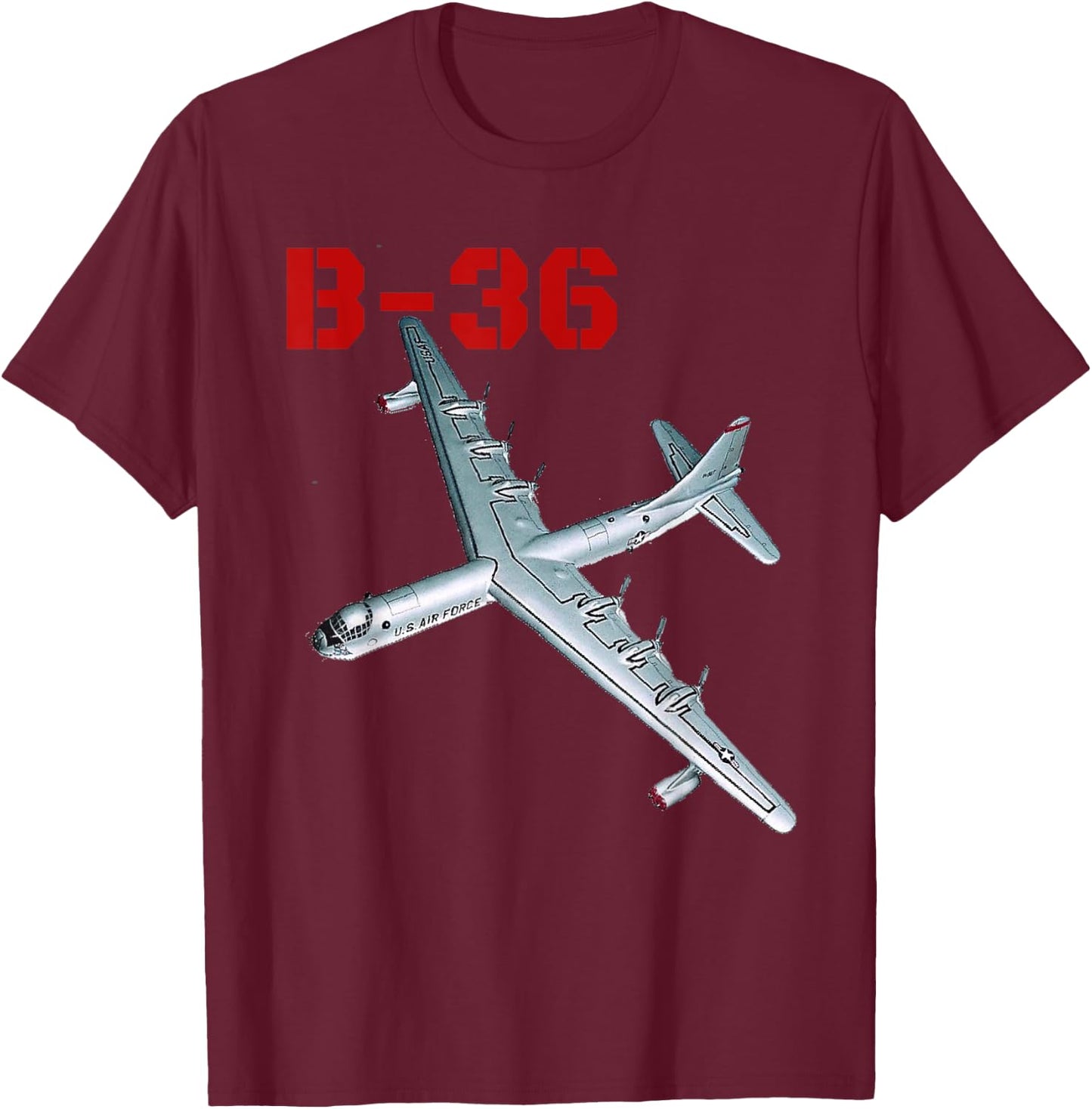 The B-36 Peacemaker bomber. Air Force aviation at its best. T-Shirt - T-Shirt | Maroon