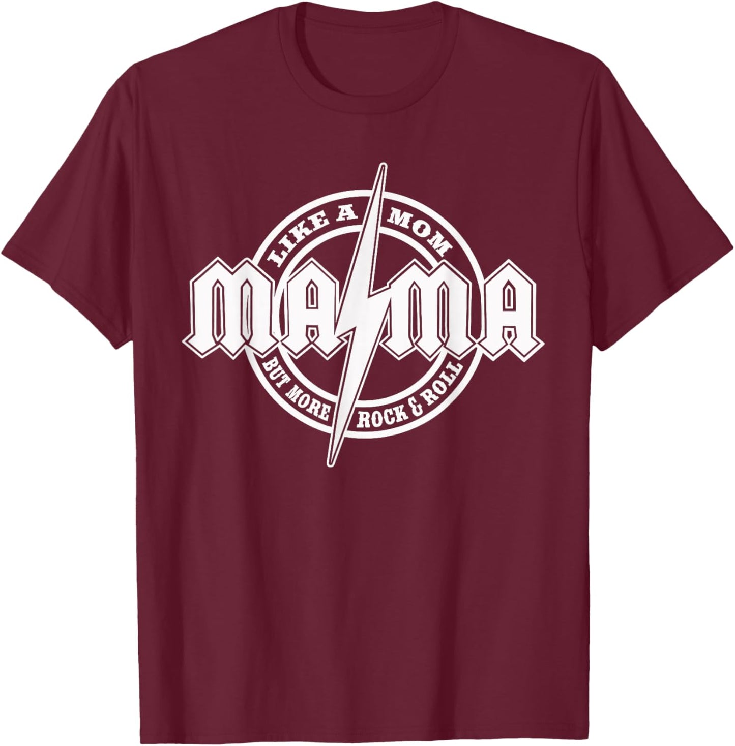 Hard Rock Mama - Mama Lightning Bolt T-Shirt - T-Shirt | Maroon