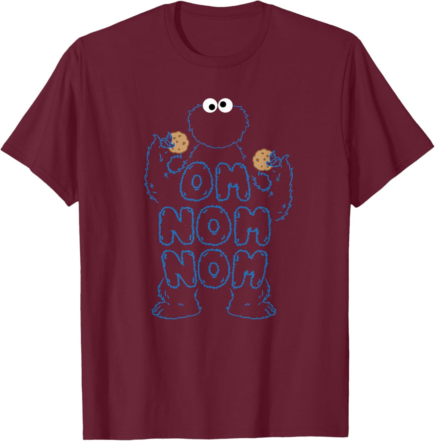 Om Nom Nom T-Shirt - T-Shirt | Maroon