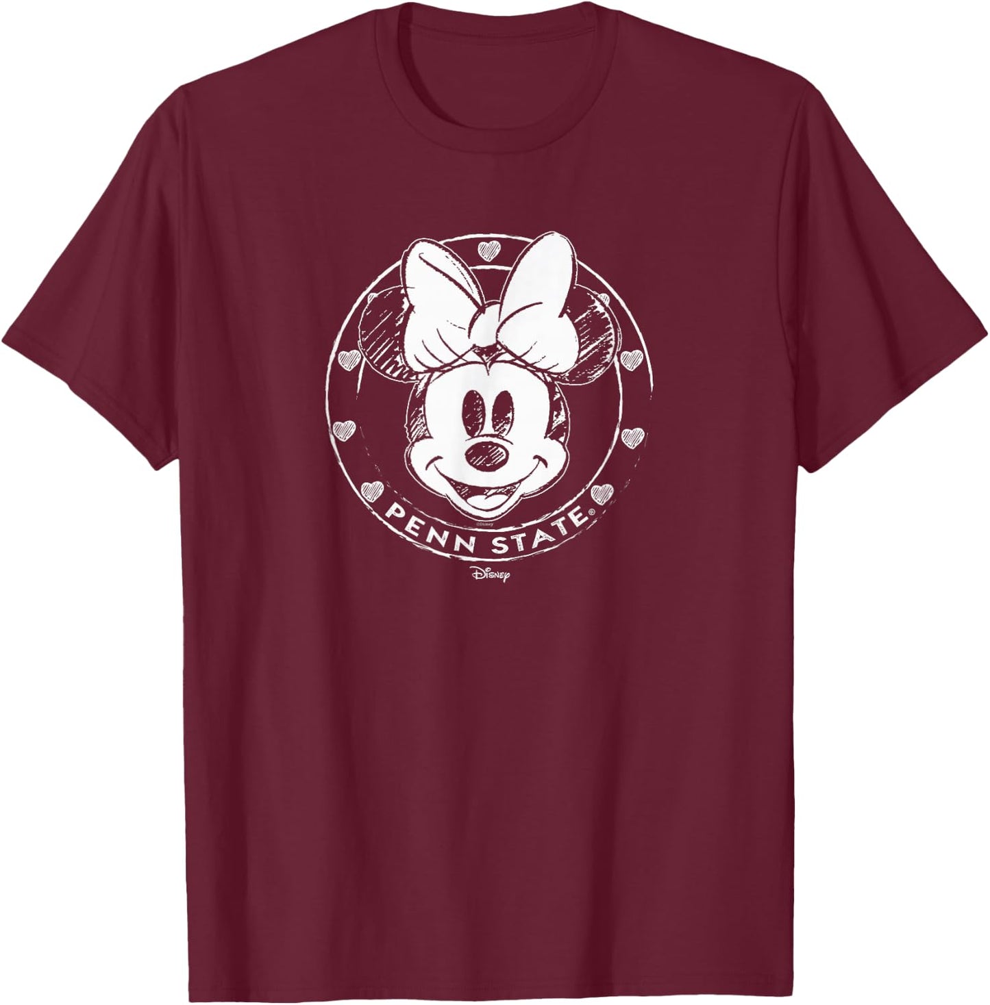 Penn State Nittany Lions Minnie Mouse Sketch Navy T-Shirt - T-Shirt | Maroon