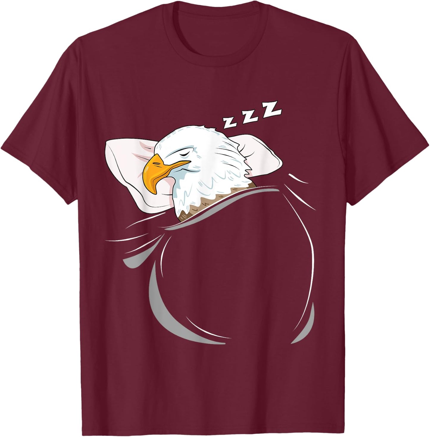 Eagle Sleeping Animal Pajamas Nap PJs Outfit Gift Bald Eagle T-Shirt - T-Shirt | Maroon