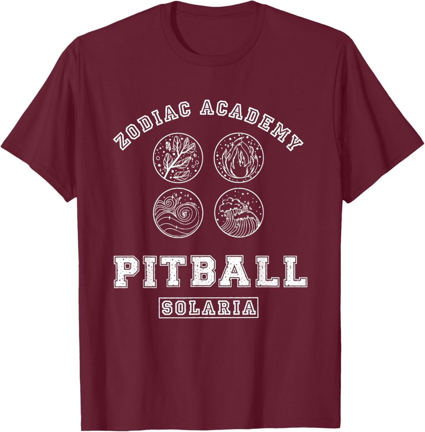 Visit The Booktok Bookish Store Zodiac Academy Pitball Darcy Vega Two Sided T-Shirt - T-Shirt | Maroon