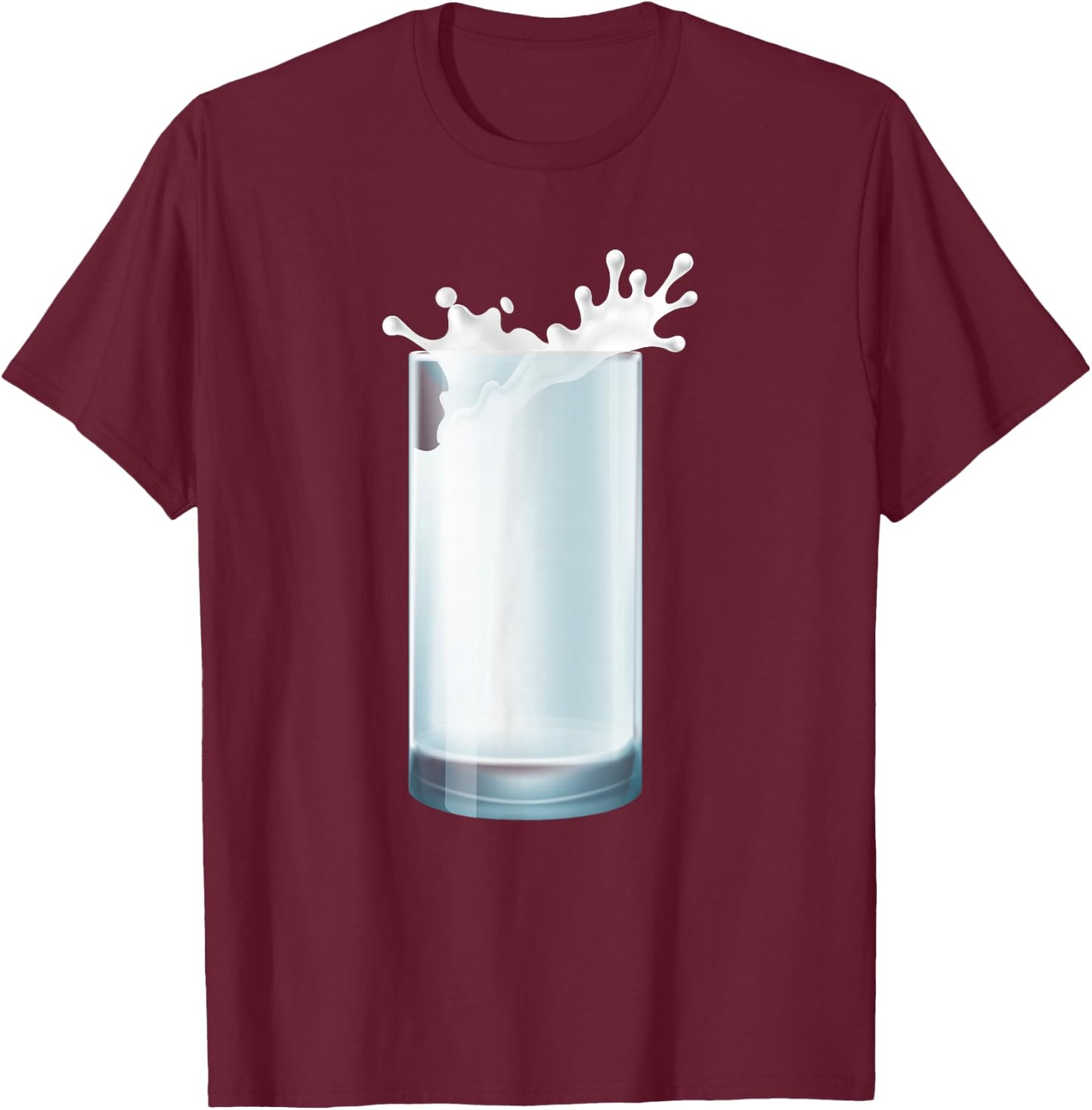 Glass of Milk Couple Matching Halloween Party DIY Costume T-Shirt - T-Shirt | Maroon