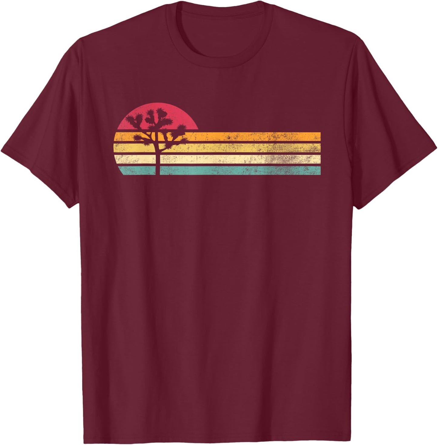 Retro Vintage Joshua Tree National Park Old School 80s T-Shirt - T-Shirt | Maroon