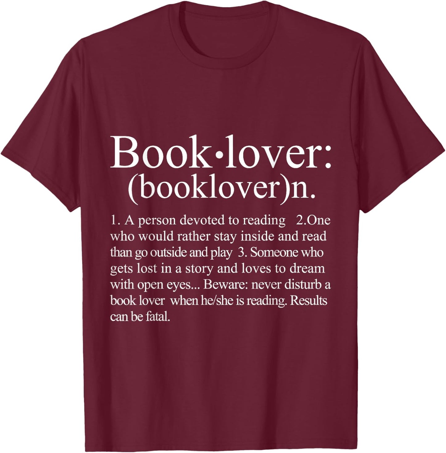 Book Lover Definition Gift an avid Reader or Bookworm T-Shirt - T-Shirt | Maroon