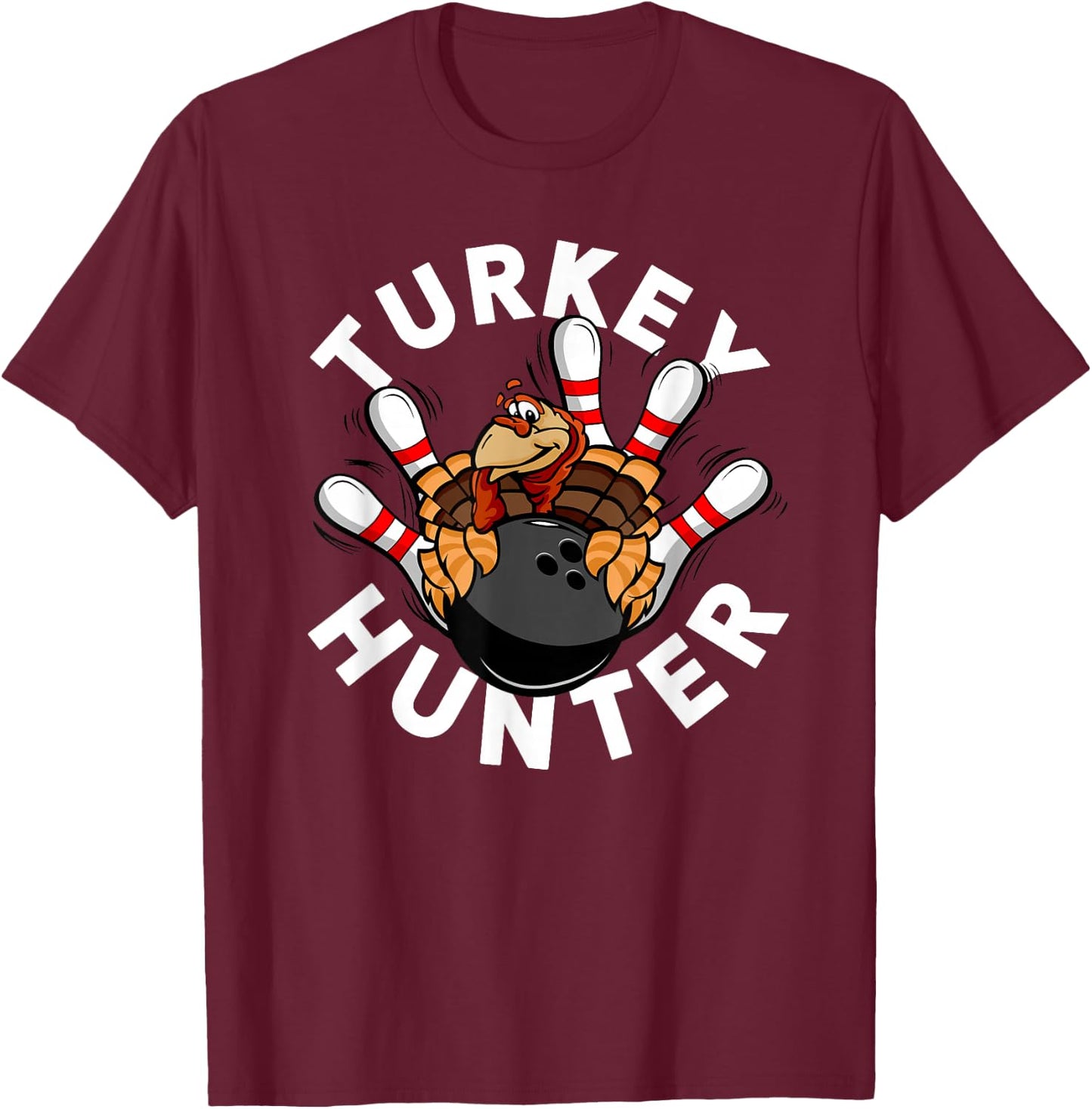 Turkey Hunter Bowling T-Shirt - T-Shirt | Maroon