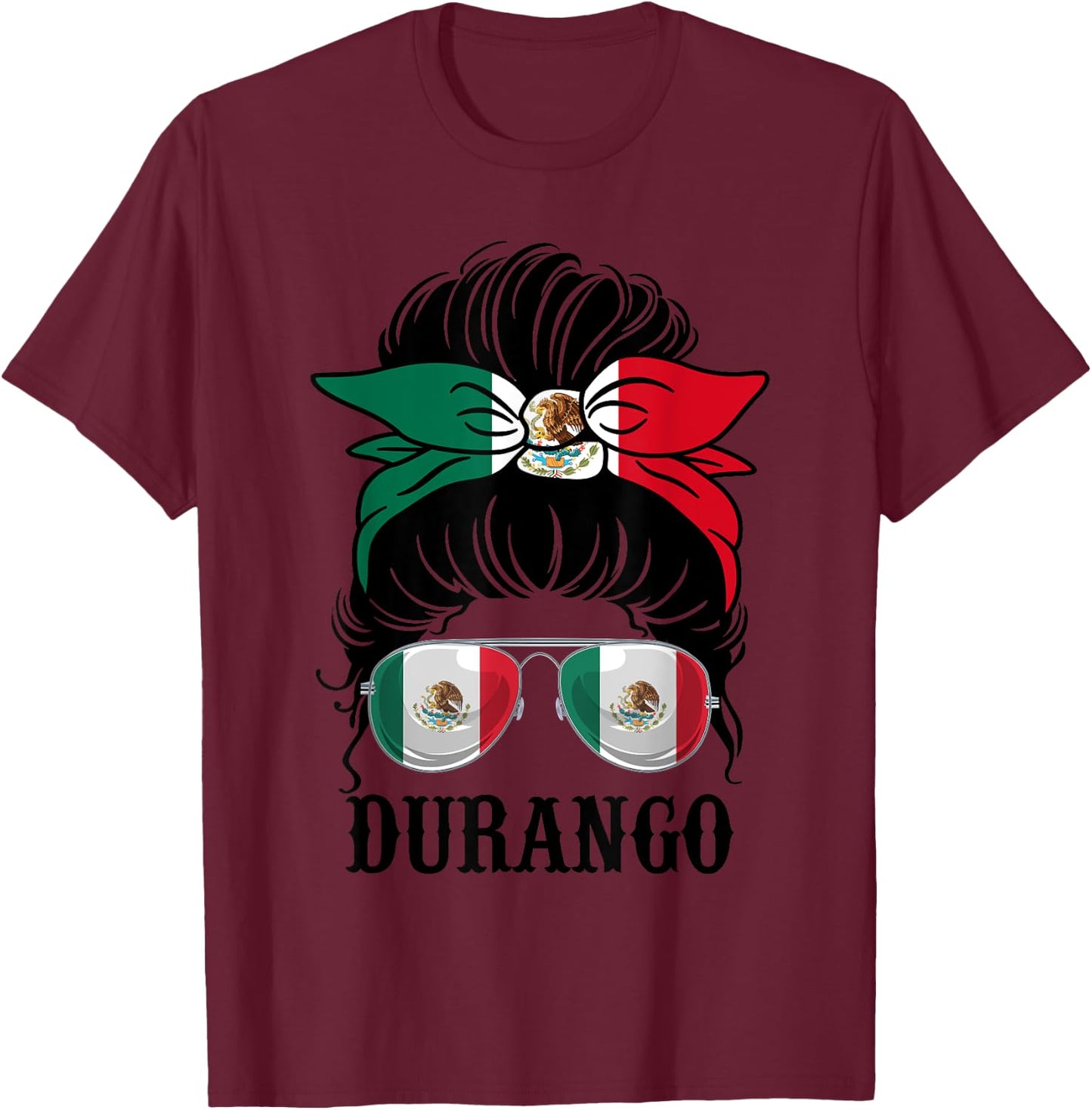 Durango Mexico Pride Mexican Flag State T-Shirt - T-Shirt | Maroon