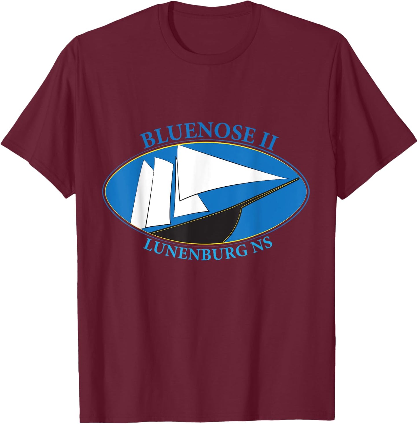 Bluenose II, Lunenburg, Nova Scotia, Canada T-Shirt - T-Shirt | Maroon