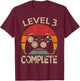 Level 3 Complete Vintage Retro 3rd Year Wedding Anniversary T-Shirt - T-Shirt | Maroon