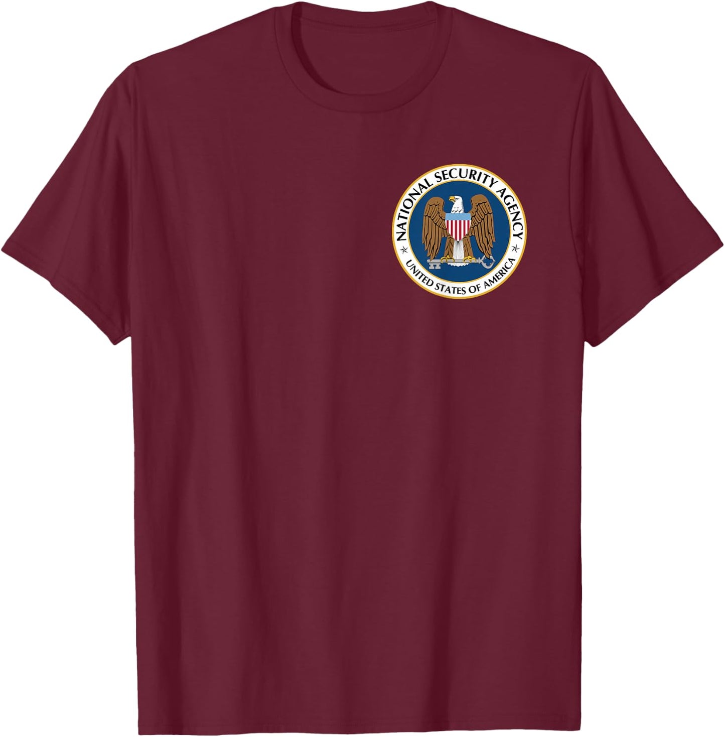 National Security Agency NSA Military Intelligence Spy Eagle T-Shirt - T-Shirt | Maroon
