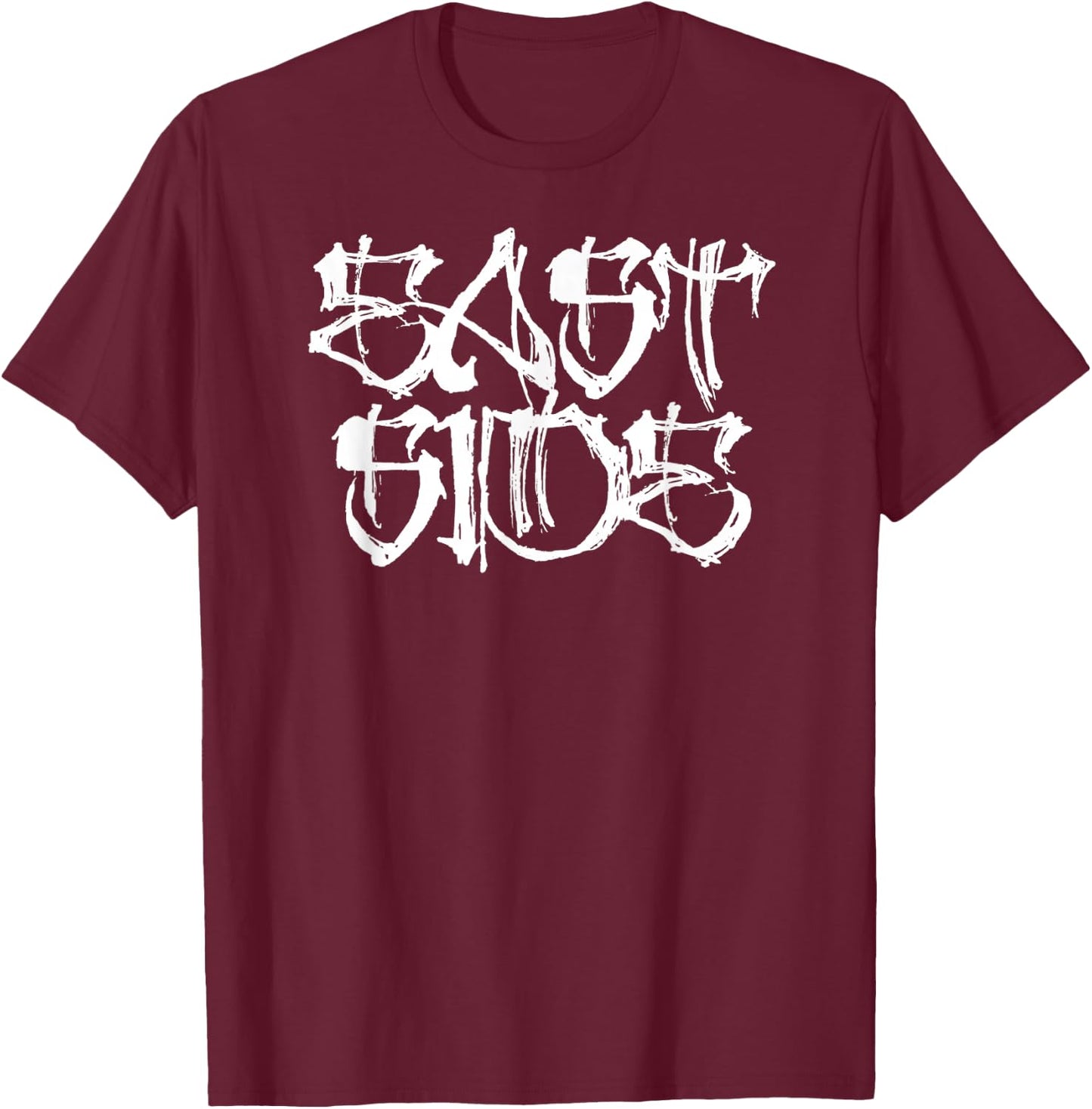 East Side Latin Urban Streetwear Inspired Graffiti Art T-Shirt - T-Shirt | Maroon