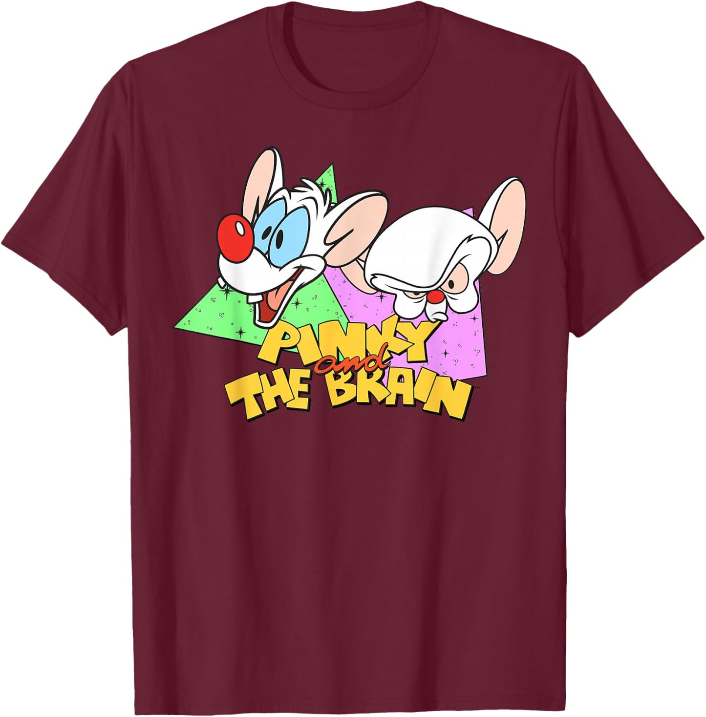 Pinky and The Brain Retro Portrait Logo Small T-Shirt - T-Shirt | Maroon
