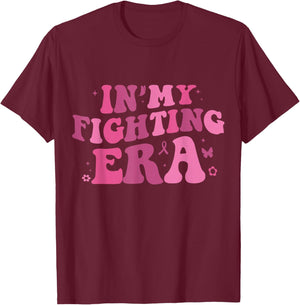 In My Fighting Era Breast Cervical Cancer Warrior T-Shirt - T-Shirt | Maroon