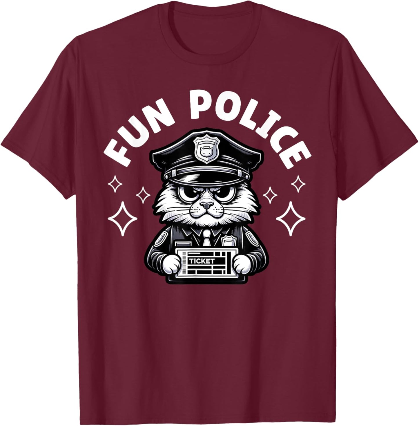 Fun Police Design Funny Gift Law Enforcement Officer Cop T-Shirt - T-Shirt | Maroon