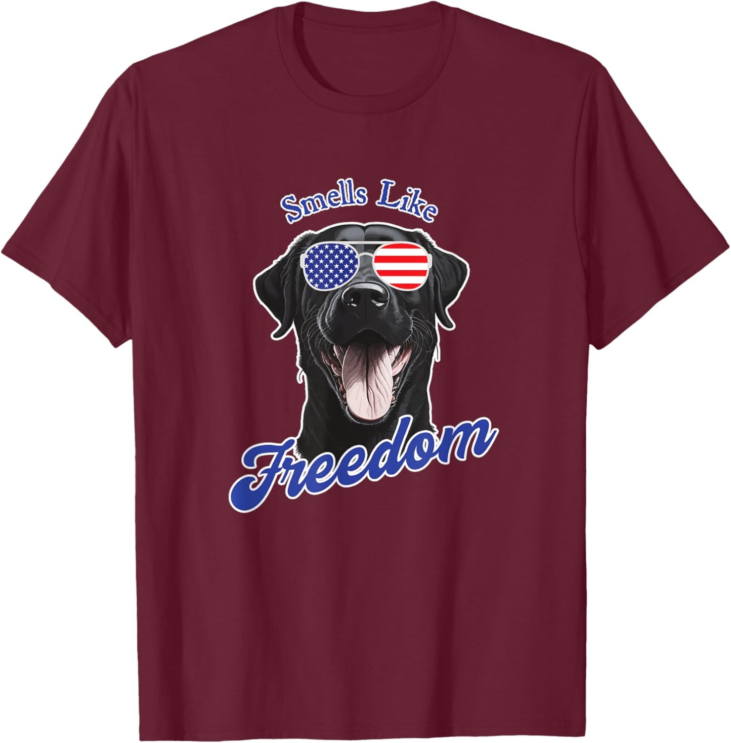 Black Labrador American Flag Vintage Americana Men T-Shirt - T-Shirt | Maroon
