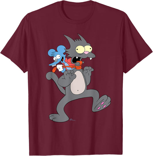 The Simpsons Itchy & Scratchy Show Funny Valentine’s Day T-Shirt - T-Shirt | Maroon