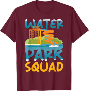 Water Park Squad - Group Family Water Park T-Shirt - T-Shirt | Maroon