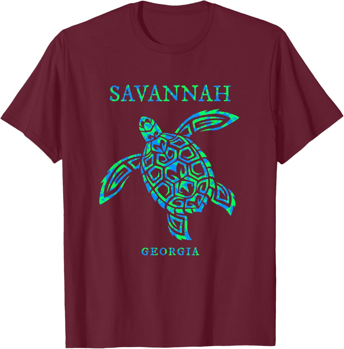 Savannah Georgia Sea Turtle Boys Girls Vacation Souvenir T-Shirt - T-Shirt | Maroon