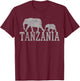 Elephant Family Baby Dad Africa Tanzania Vintage T-Shirt - T-Shirt | Maroon