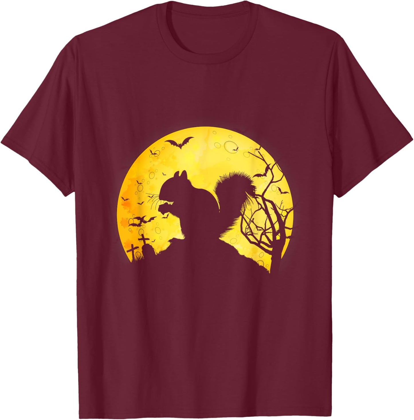 Halloween Animal Spooky Squirrel T-Shirt - T-Shirt | Maroon