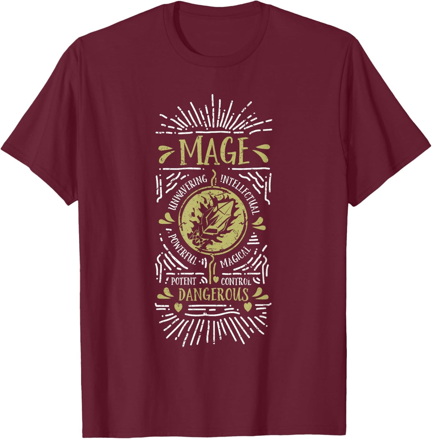 Wow Mage Role Playing Gamer T-Shirt - T-Shirt | Maroon