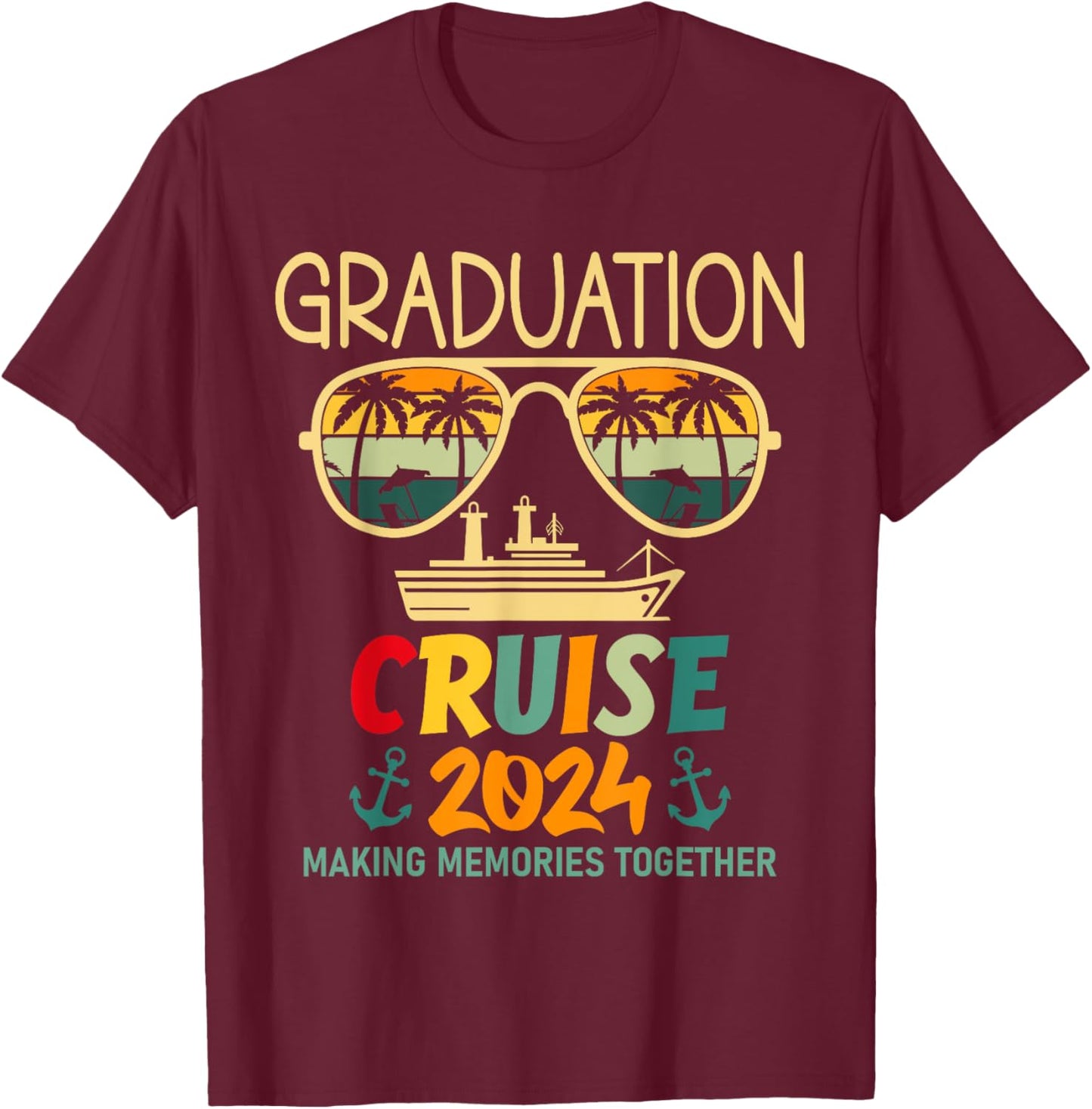 Graduation Cruise 2024 Summer Senior Grad Cruise 2024 Trip T-Shirt - T-Shirt | Maroon