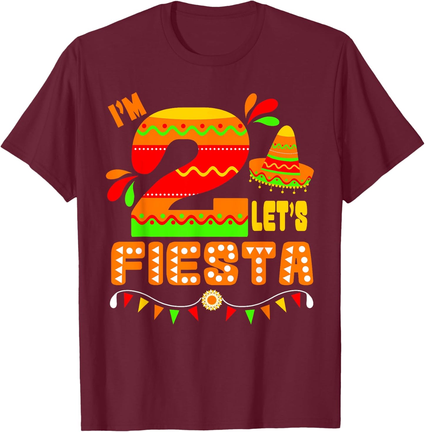 I'm Dos Taco Twosday Shirt 2nd Birthday Gift Kids Boy Girl T-Shirt - T-Shirt | Maroon