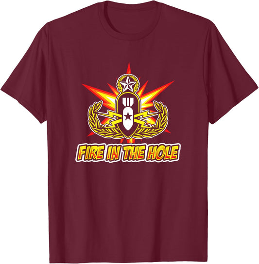 EOD Explosive Ordnance Disposal Badge T-Shirt - T-Shirt | Maroon