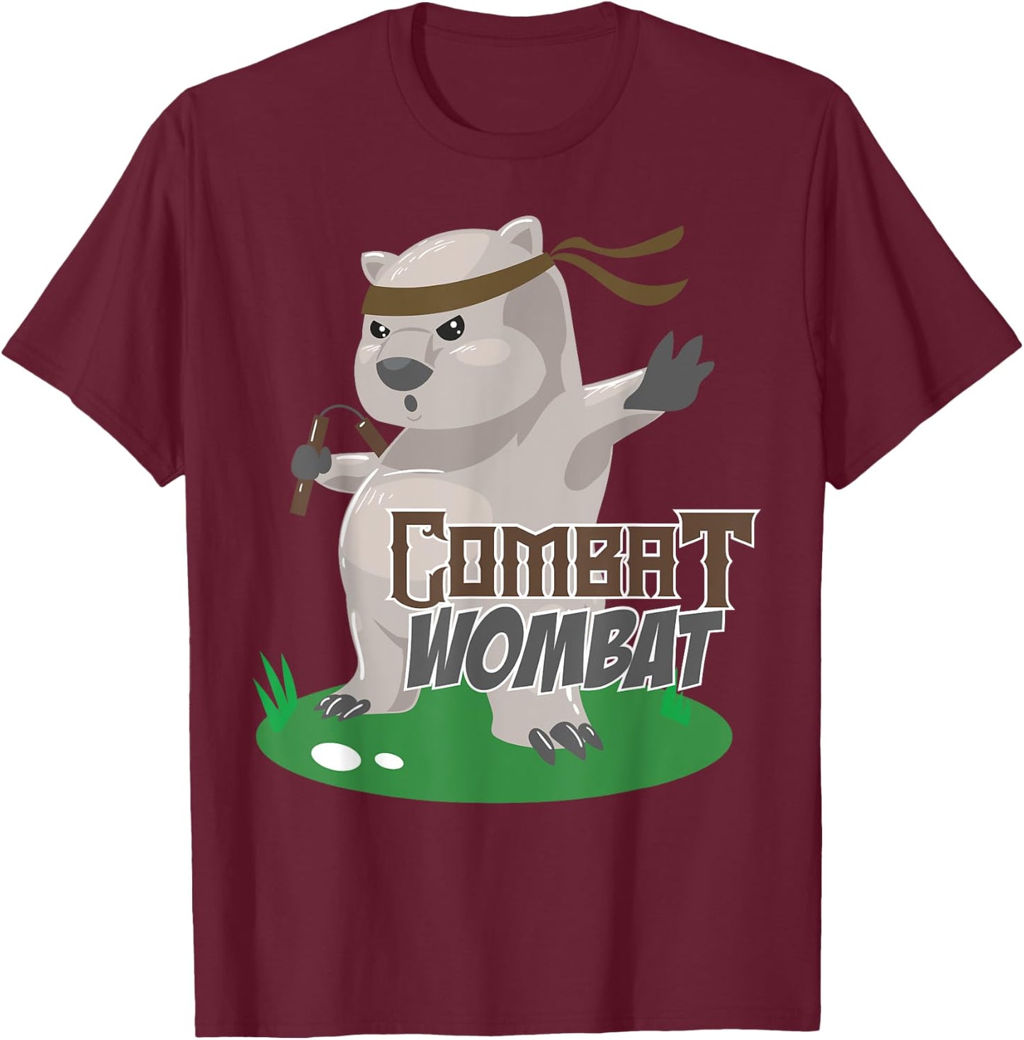 Combat Wombat Funny Karate Wombat Martial Artist Gift T-Shirt - T-Shirt | Maroon