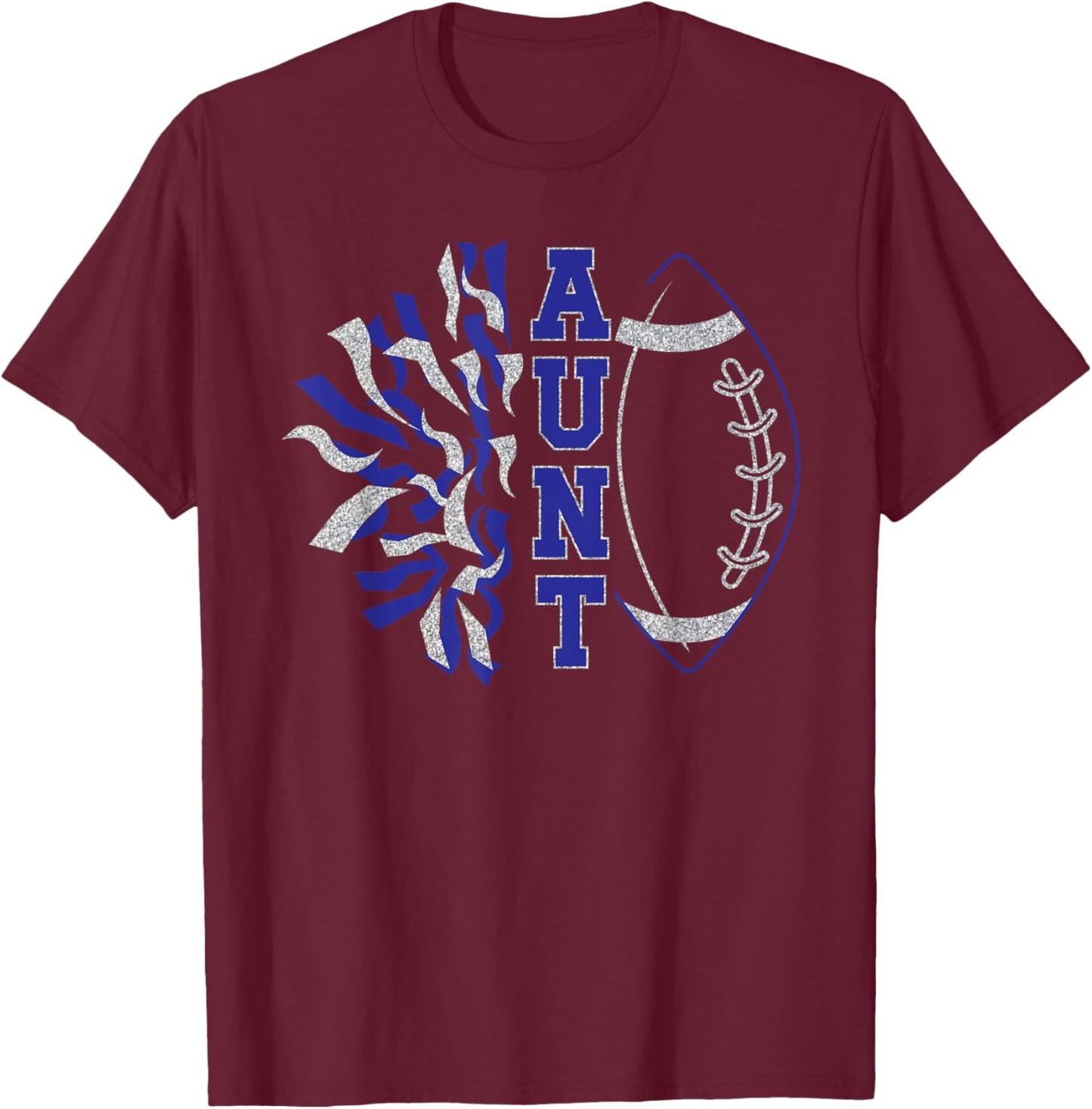 Aunt Of Football Player And Cheerleader Auntie T-Shirt - T-Shirt | Maroon