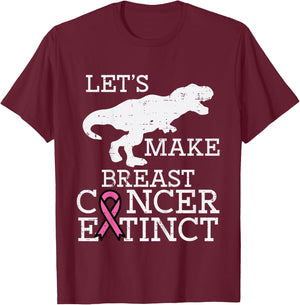 Kids Extinct Dino Trex Breast Cancer Awareness Kids Toddler Boys T-Shirt - T-Shirt | Maroon