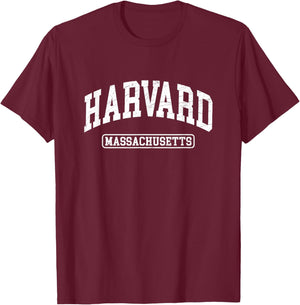 Harvard Massachusetts - Distressed Design - Classic T-Shirt - T-Shirt | Maroon