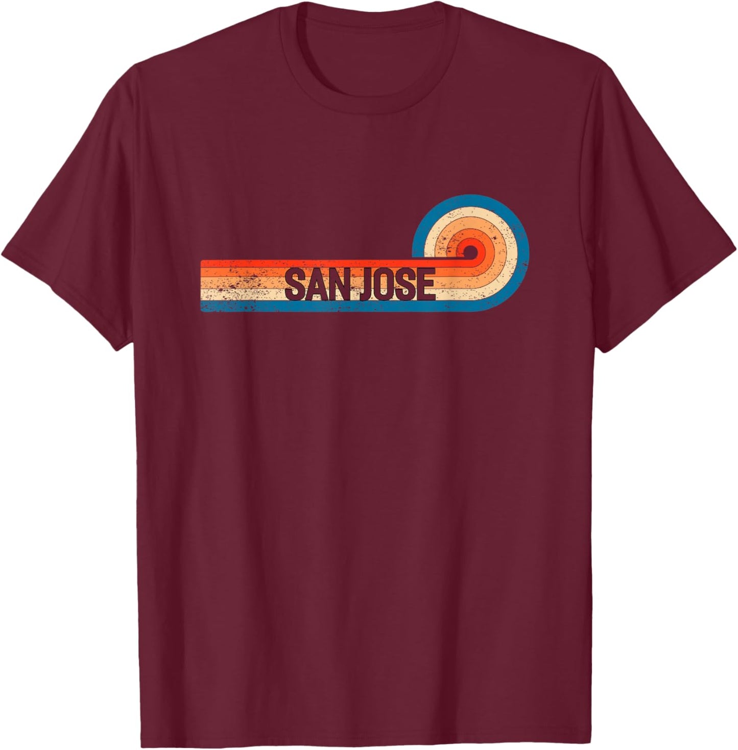 Retro SAN Jose Shirt Vintage City SAN Jose T-Shirt - T-Shirt | Maroon