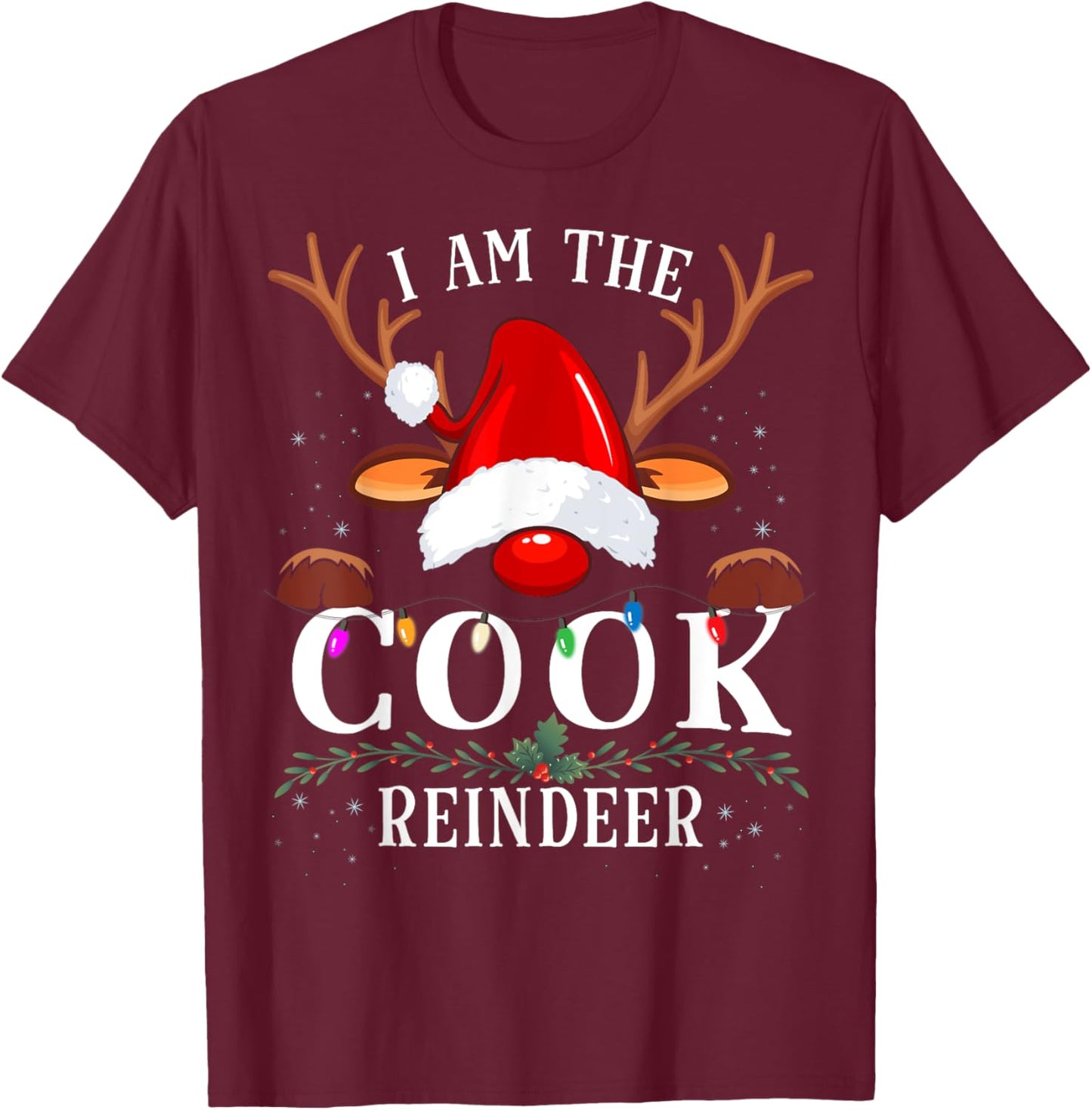 99 Gifts Christmas Reindeer Costume Party -Adults Reindeer Christmas Family T-Shirt - T-Shirt | Maroon