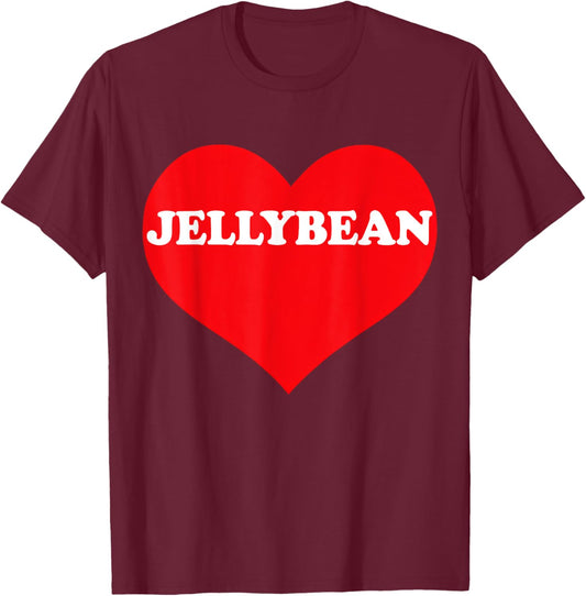 I Heart Jellybean, I Love Jellybean Custom T-Shirt - T-Shirt | Maroon