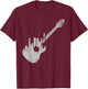 Grunge Guitar with City Skyline Band Guitar Musician T-Shirt - T-Shirt | Maroon