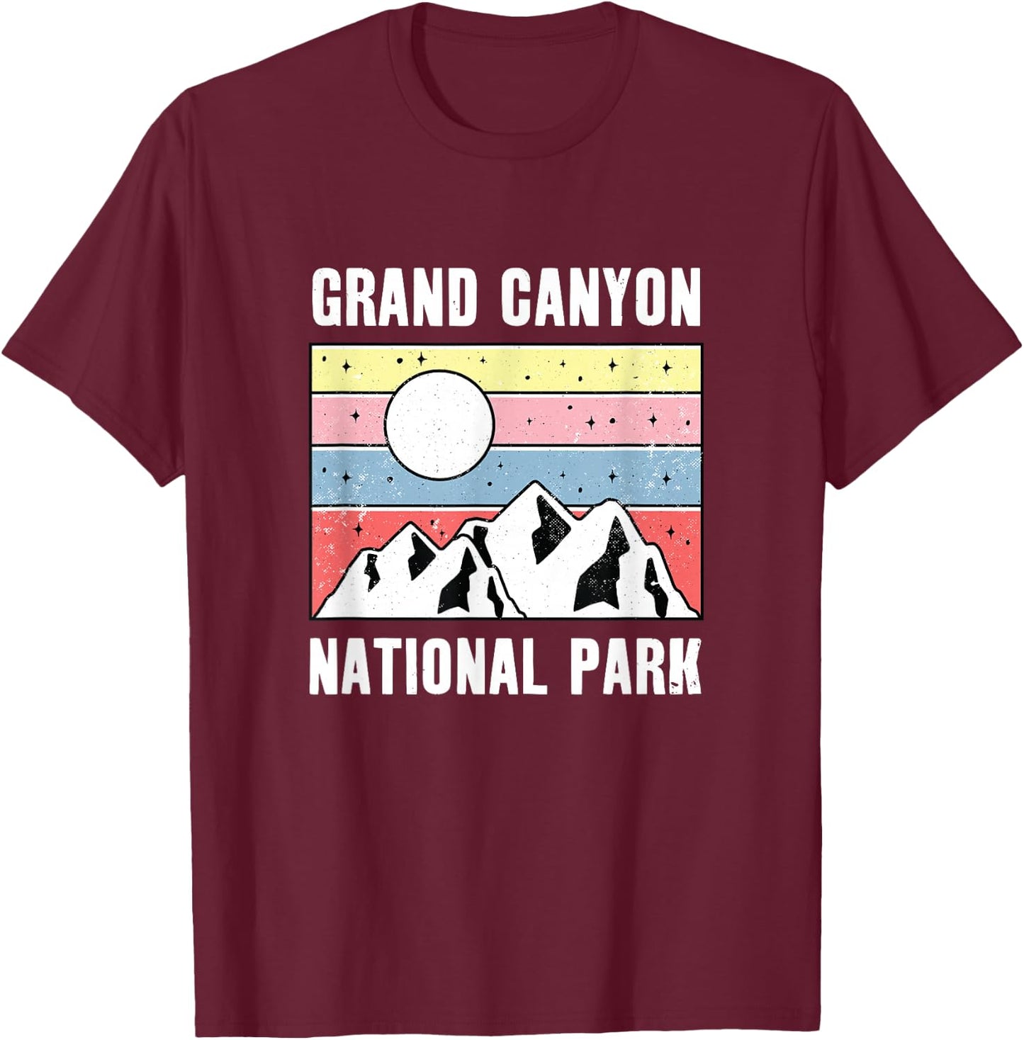 Grand Canyon National Park Mountain Sunset T-Shirt - T-Shirt | Maroon
