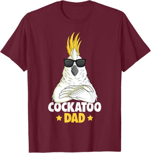 Cockatoo Dad Parrot Bird T-Shirt - T-Shirt | Maroon