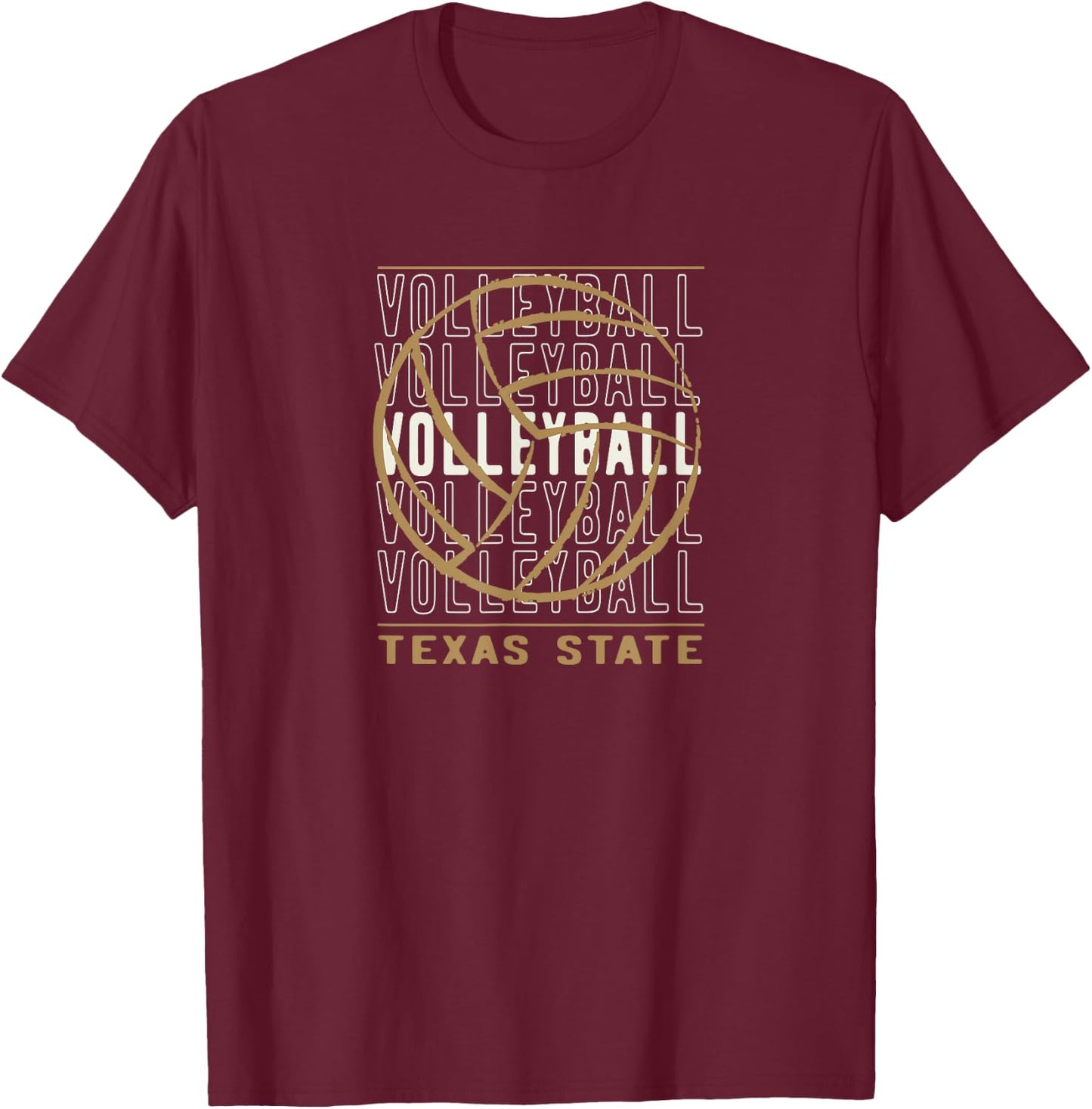 Volleyball Texas State T-Shirt - T-Shirt | Maroon