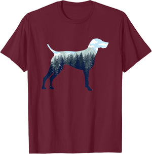 German Shorthair Pointer Mom Nature Lover Silhouette T-Shirt - T-Shirt | Maroon
