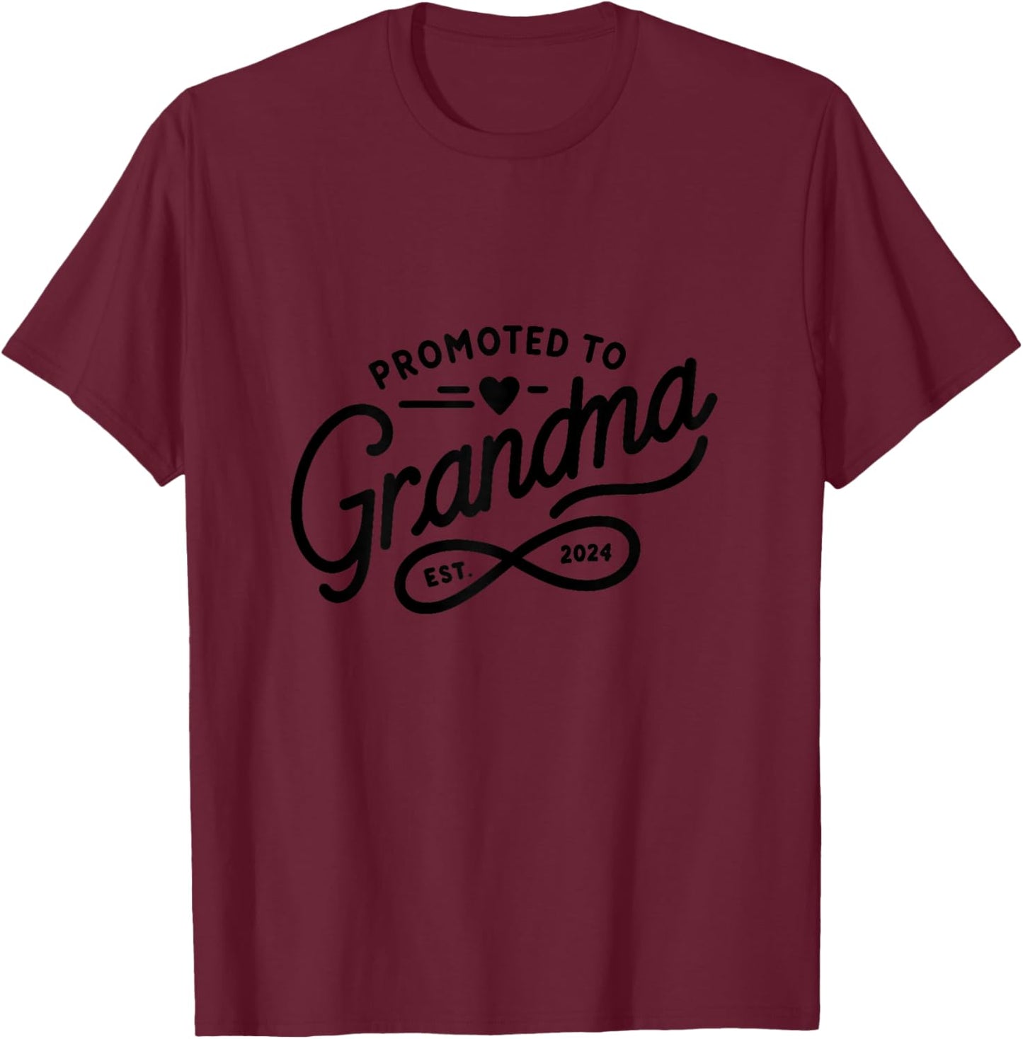 Promoted to Grandma 2024 T-Shirt - T-Shirt | Maroon