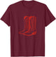 Coastal Cowgirl Beachy Red Cowboy Boots Western T-Shirt - T-Shirt | Maroon